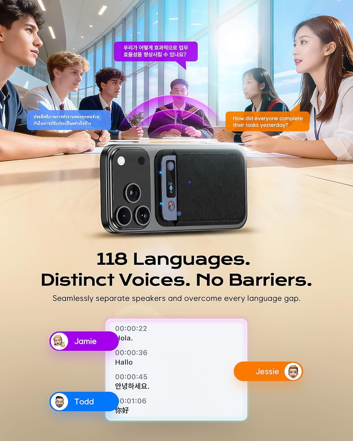AI Voice Recorder, 64GB Note Taking Device w/Magnetic Case, App Control, AI Technology Transcribe & Summarize Free, 121 Languages, 45H Battery, Audio Recorder for Lectures Meetings Calls - Image 5