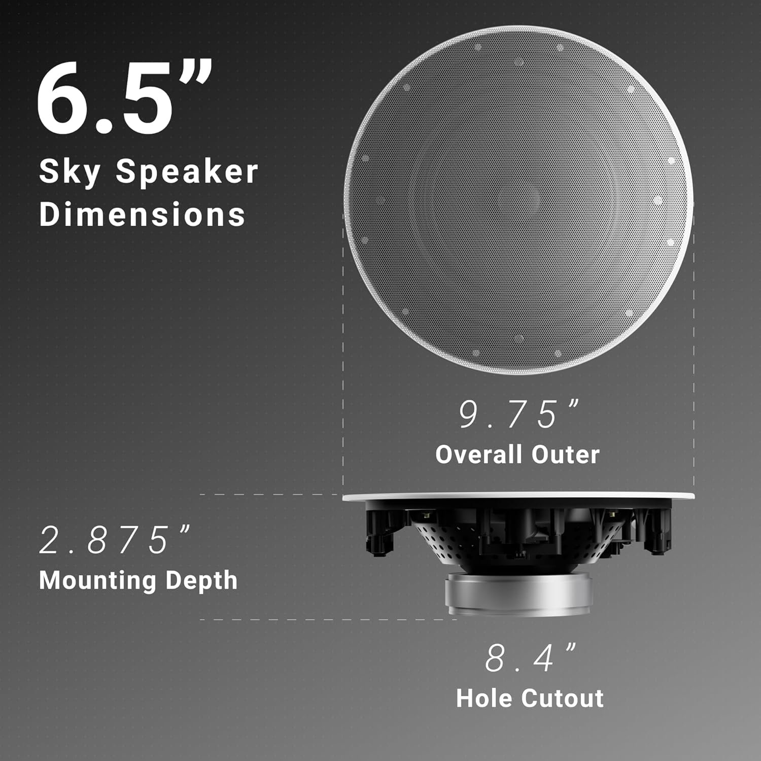 JUKE AUDIO Sky Speaker | Pair of 6.5" in-Ceiling Speakers | 2-Way Sound Coverage with Woofer & Pivoting Tweeter | Flush Mount Design (6.5") - Image 5