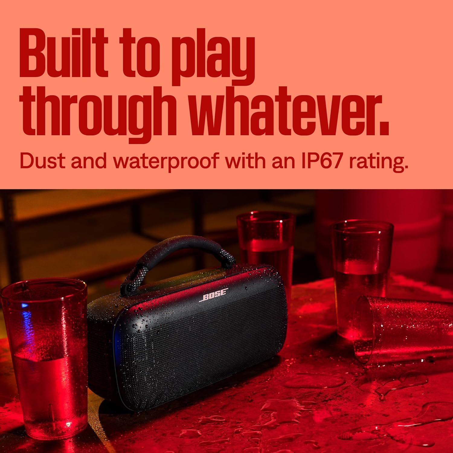 Bose SoundLink Max Bluetooth Speaker - Portable Wireless Party Speaker, IP67 Waterproof, Rope Handle, Up to 20 Hours of Playtime, USB-C, Built-in 3.5mm AUX Input, Black - Image 5
