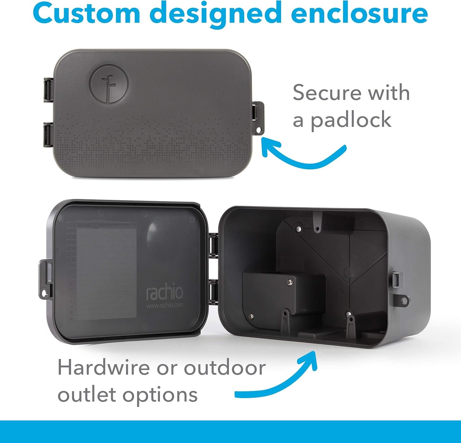 Rachio Smart Sprinkler Controller Weatherproof Outdoor Enclosure, Compatible with Rachio 3 Smart Controllers, also 2nd and 3rd Generation Compatible - Image 3