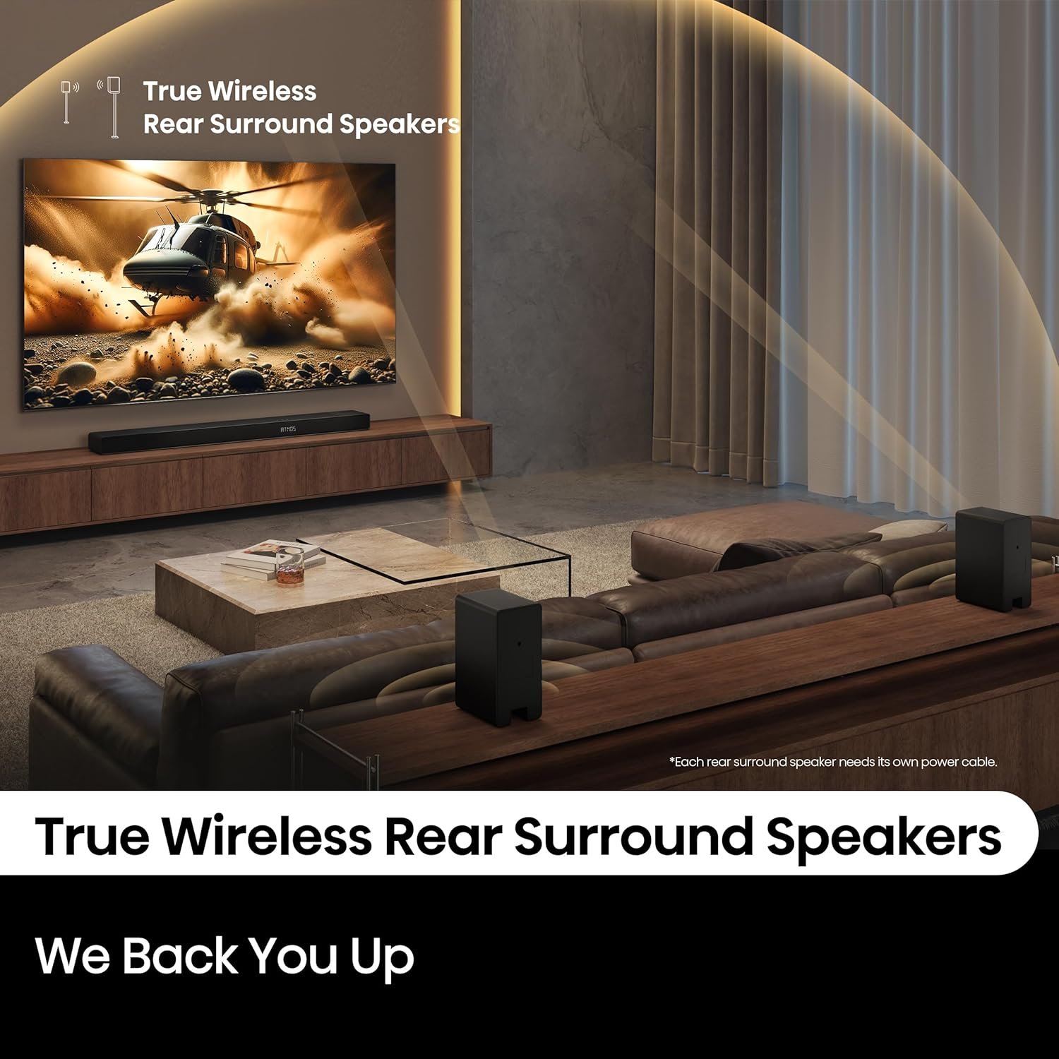 Hisense AX5140Q 5.1.4Ch Sound Bar with Wireless Subwoofer, Dolby Atmos, DTS:X, Bluetooth 5.3, Roku TV Ready, HDMI/AUX/ARC/Optical/USB, EzPlay, 7 EQ Modes, Hi Concerto, Room Calibration - Image 7