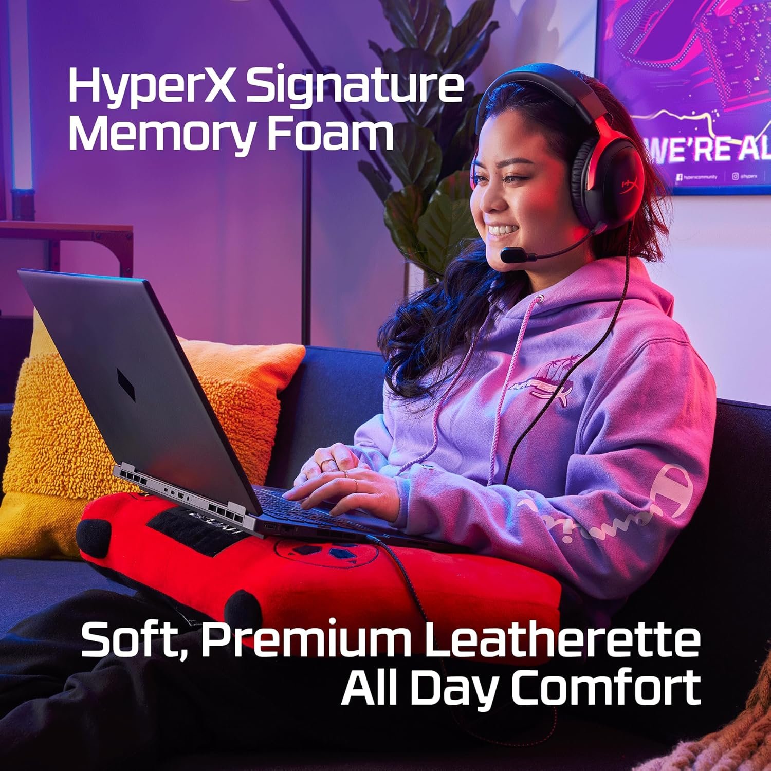 HyperX Cloud III – Wired Gaming Headset, PC, PS5, Xbox Series X|S, Angled 53mm Drivers, DTS Spatial Audio, Memory Foam, Durable Frame, Ultra-Clear 10mm Mic, USB-C, USB-A, 3.5mm – Black/Red - Image 2