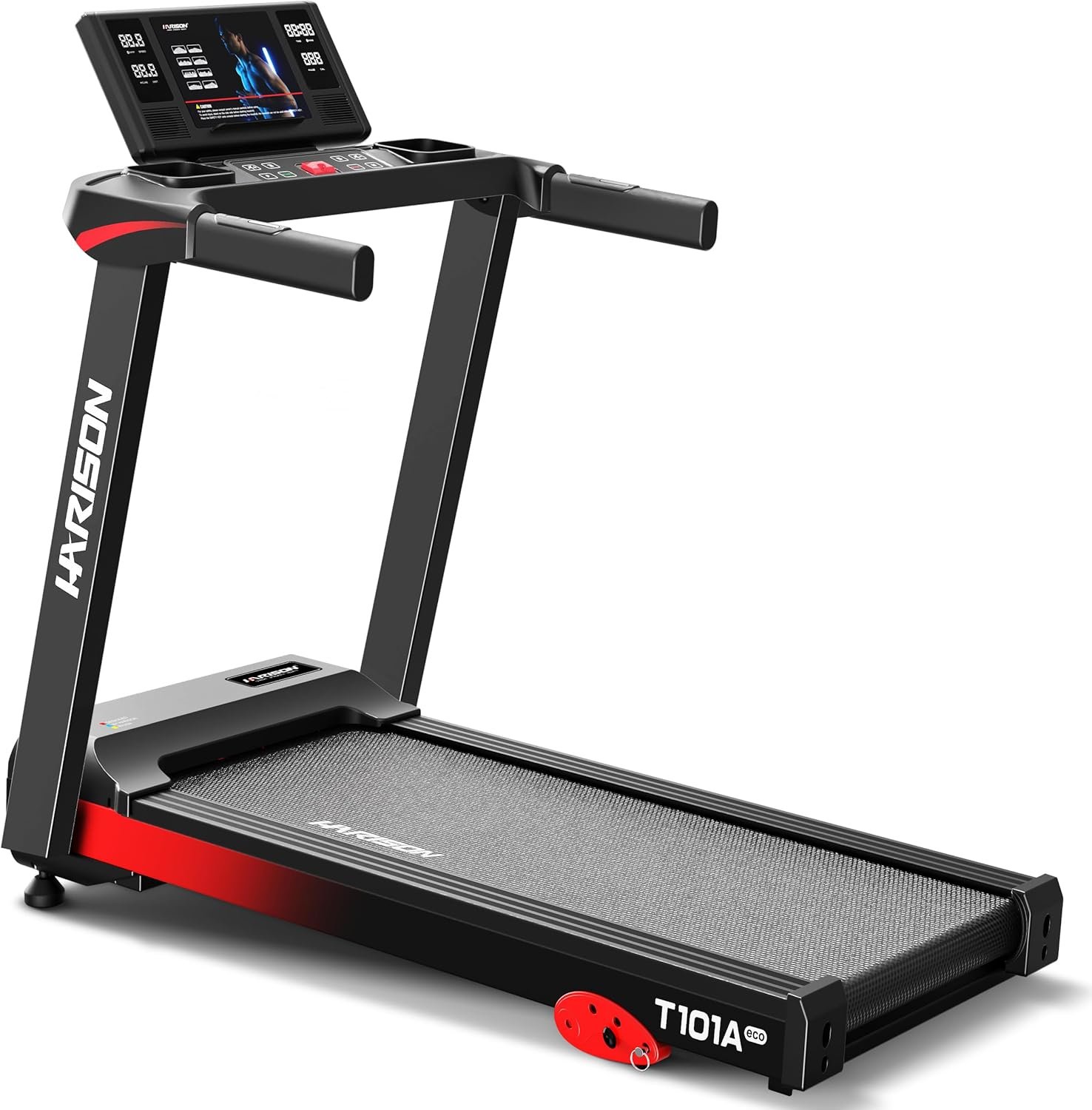 HARISON Treadmill for Home, 3.0 HP Folding Treadmill with Manual Incline, Quiet Motor & Bluetooth Speaker, 300 LB Capacity, 17.7” Wide Running Belt, Space-Saving Design