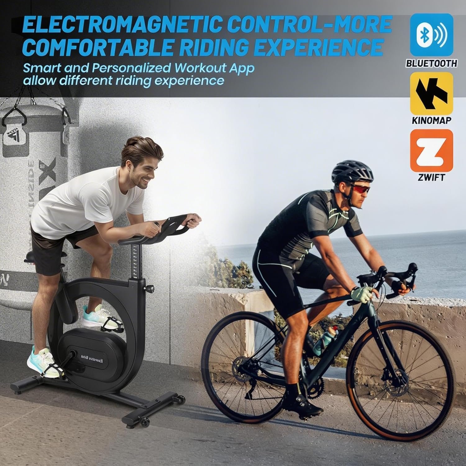 Exercise Bike for Home, Stationary Bike with 32-Level Magnetic Resistance, Indoor Cycling Bike with Adjustable Seat, LED Monitor, Smart Workout App, 300 Lb Capacity - Image 2