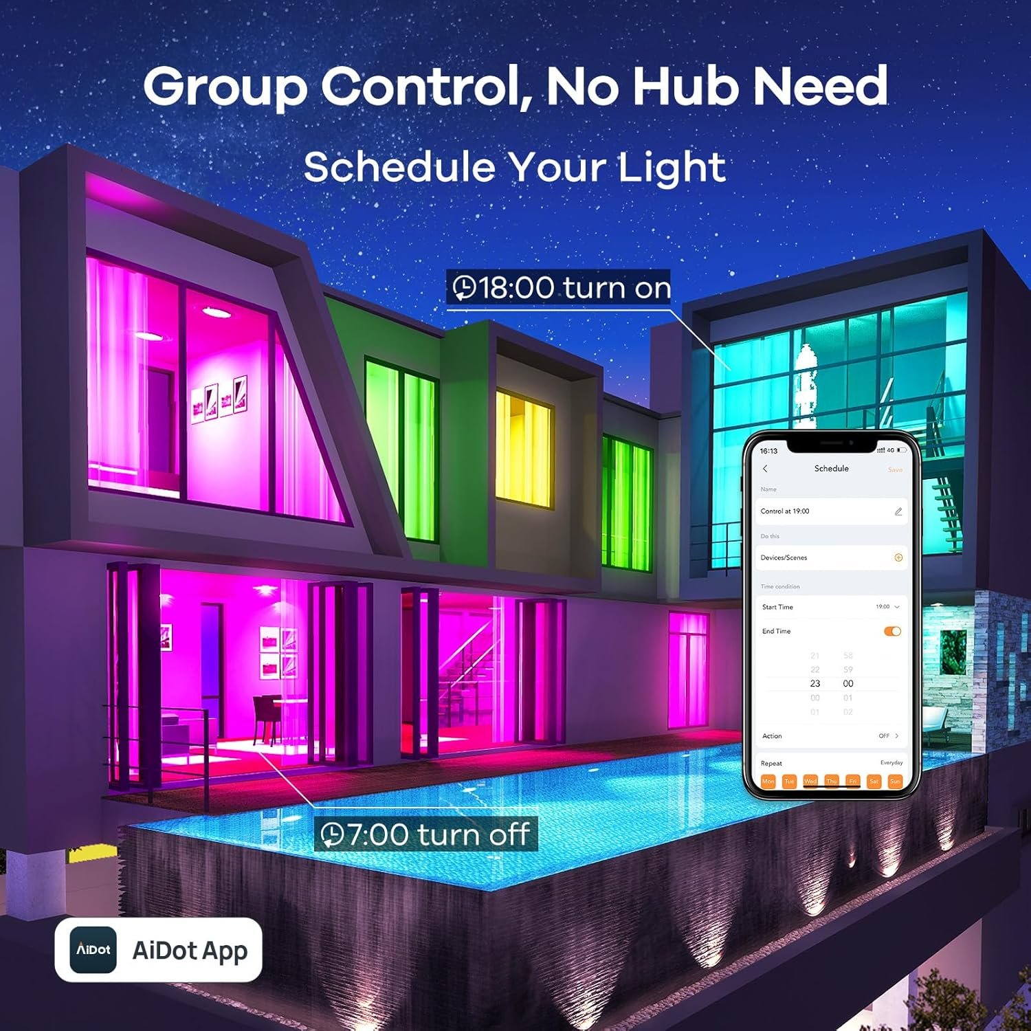 Linkind Smart Light Bulbs, Smart Bulb That Work with Alexa & Google Home, LED Light Bulbs Color Changing, 104 Preset Scene, Music Sync, A19 E26 2.4GHz RGBTW WiFi Bluetooth Light Bulb 60W, 800LM, 4Pack - Image 5