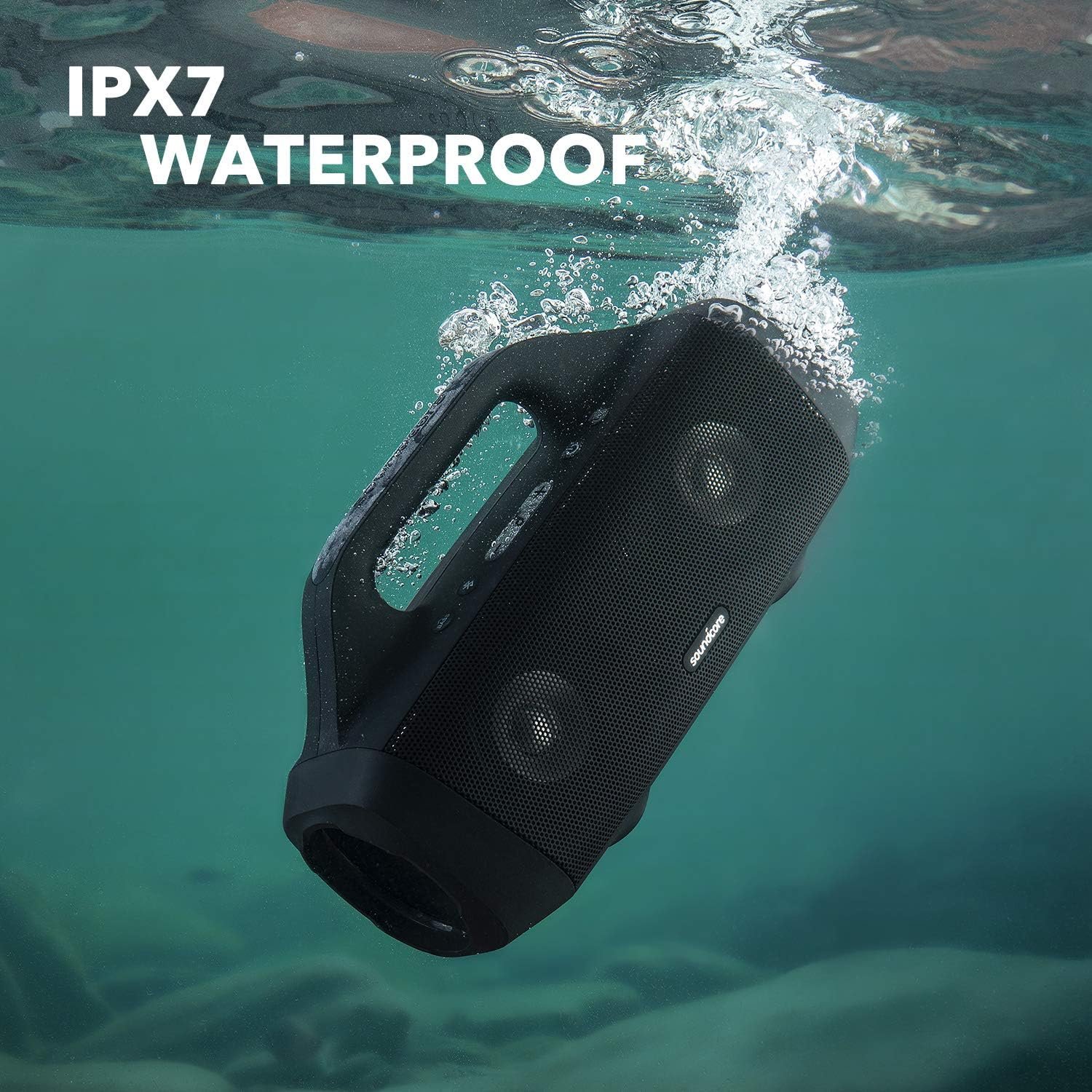 Soundcore Anker Motion Boom Waterproof Bluetooth Speaker with Titanium Drivers, BassUp Technology, IPX7, 24H Playtime, App, Built-in Handle, Outdoor Speaker for Camping, Pool, Beach, Backyard - Image 6