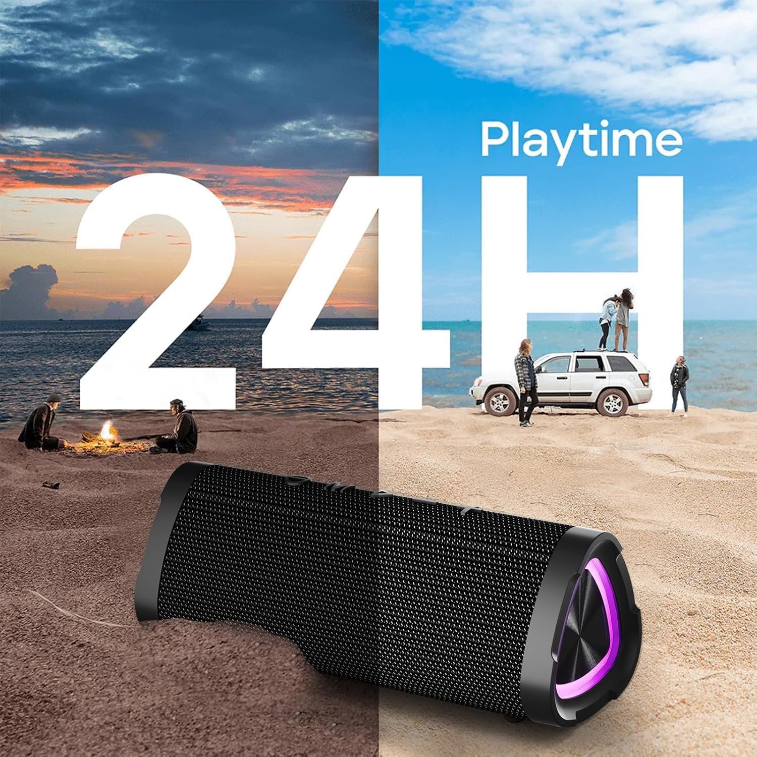 Vanzon Bluetooth Speakers, Wireless Portable Bluetooth Speaker with 24W Stereo Sound,24H Playtime, IPX7 Waterproof,TWS Dual Pairing,Suitable for Home/Outdoor/Party/Travel,Great Gift - Image 2