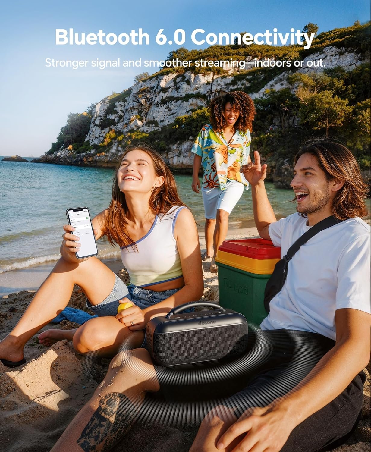 dbsono Portable Bluetooth Speaker Wireless: 60W SoundPulse 2.0 with BassBoost, Loud Party Speakers, Unlimited Pairing, TWS for Outdoor & Indoor, Beach Vacation Essential, Black - Image 8