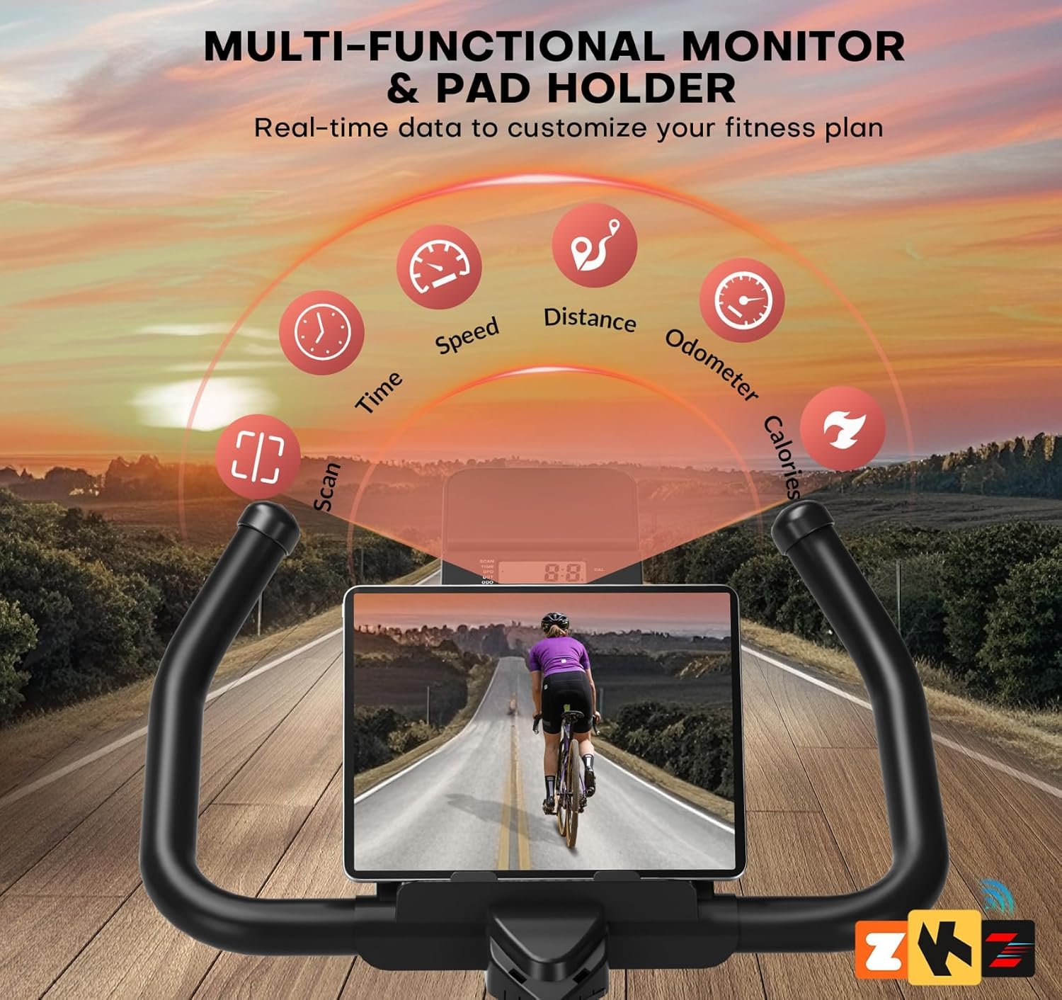 Exercise Bike, Magnetic Resistance Stationary Bikes for Home with App Compatible, Silent Indoor Cycling Bike with 350lbs Weight Capacity Comfortable Seat, Digital Monitor & Phone Mount - Image 4