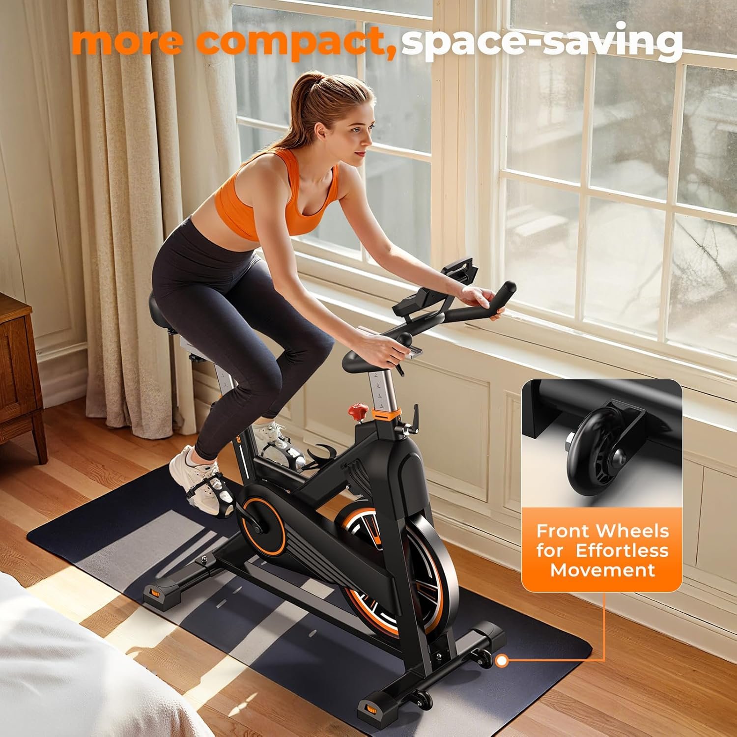 YOSUDA PRO Magnetic Exercise Bike 350 lbs Weight Capacity - Indoor Cycling Bike Stationary with Comfortable Seat Cushion, Silent Belt Drive - Image 8