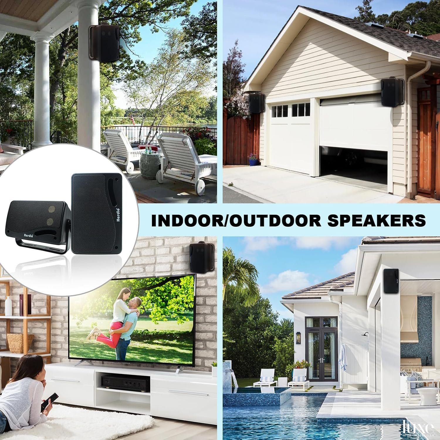 Herdio 3.5 Inch Passive Outdoor Speakers Wired Waterproof, 200W 3 Way Premium Mountable Wall Mount Speakers with Superior Sound, All-Weather Durability, for Patio Marine Boat Garage Indoor(Black Pair) - Image 7