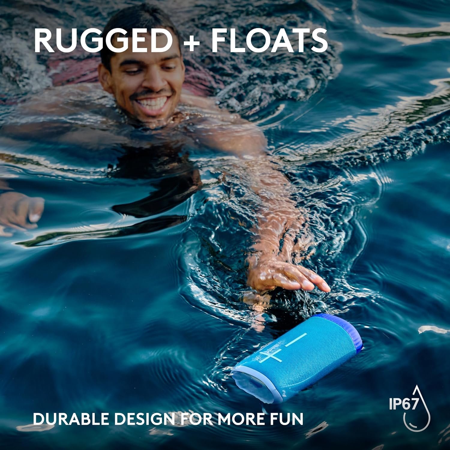 Ultimate Ears EVERBOOM Wireless Bluetooth Portable Speaker, Big Bass and Immersive 360-Degree Sound, Floatable Waterproof Speaker IP67, up to 20-Hour Battery and 180 ft (55 m) Range - Colbat Blue - Image 5