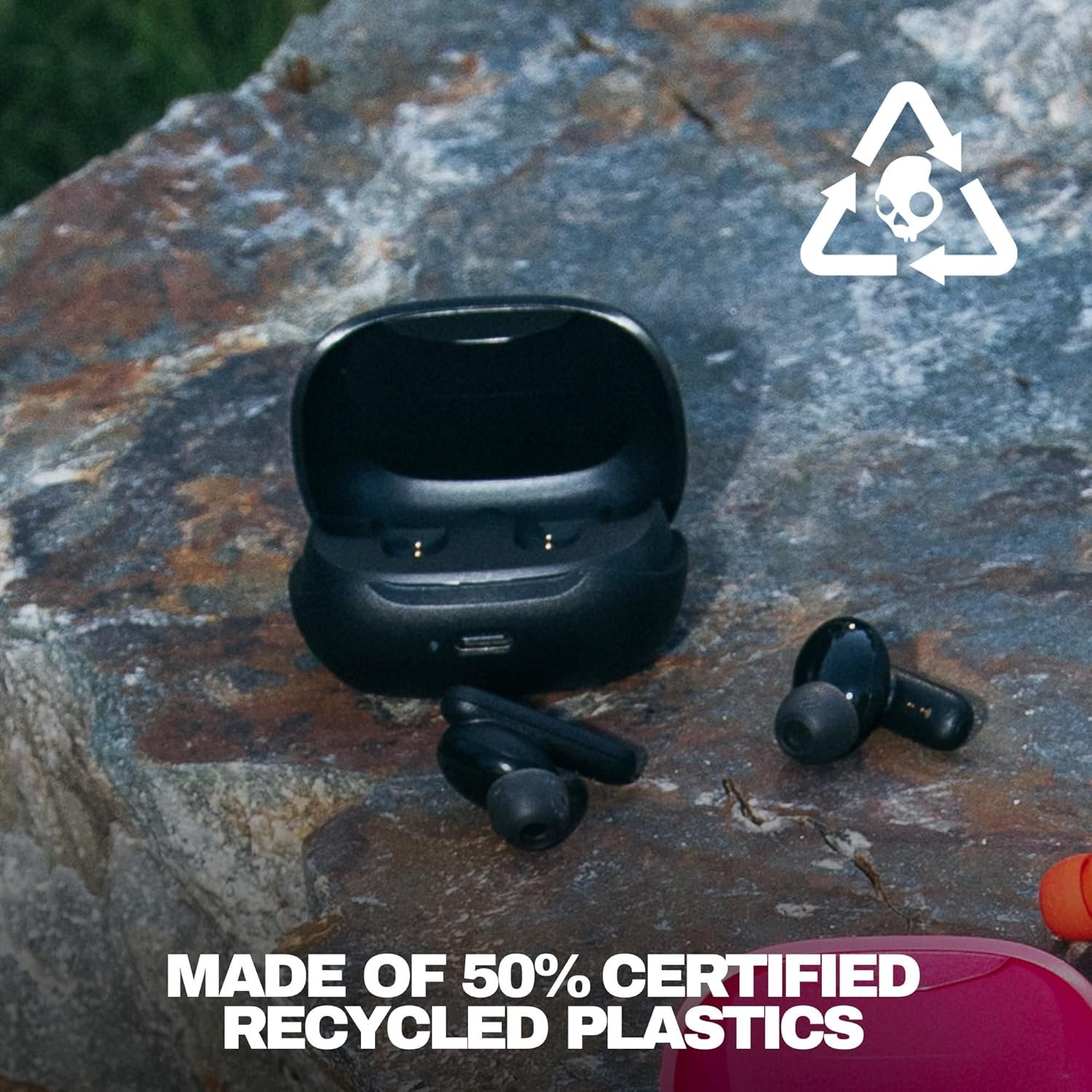 Skullcandy Smokin’ Buds Wireless Earbuds, Bluetooth Headphones, Noise Isolating Fit, Up to 20 Hours Battery, IPX4 Sweat and Water Resistant, Microphone for iPhone Android - True Black - Image 2