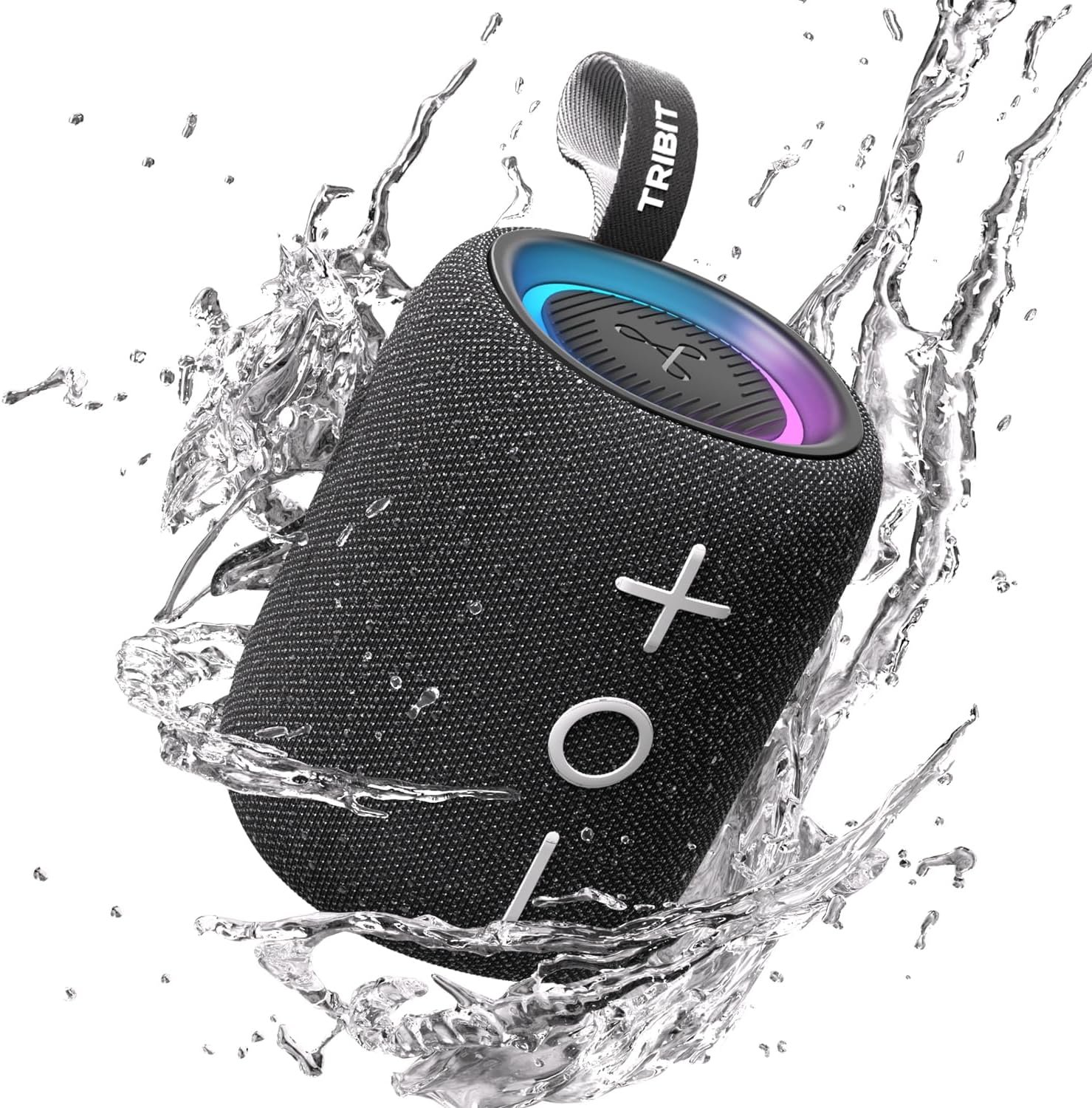 Tribit StormBox Mini+ Portable Bluetooth Speaker, 12W Wireless Speaker with 360°Surround Sound, 12H Playtime, Custom EQ, BT5.4, IPX7 Waterproof, RGB Lights, Type-C, TWS, AAC/SBC, Home/Outdoor/Travel - Image 2