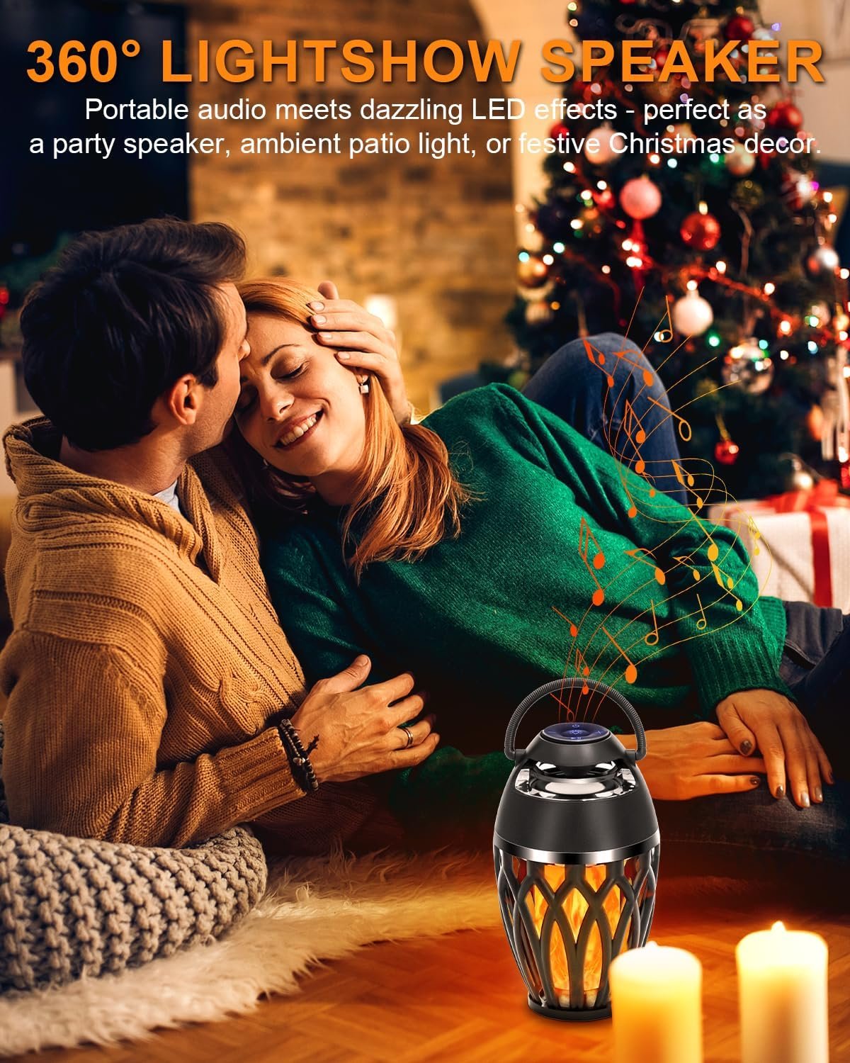 Vanten 2 Packs Outdoor Bluetooth Speakers, Bluetooth 5.0 Led Flame Speaker, IPX5 Waterproof Flame Torch Atmosphere Speaker, Flame Lamp, Gifts for Men Women, Decorations for Party Garden Patio - Image 7