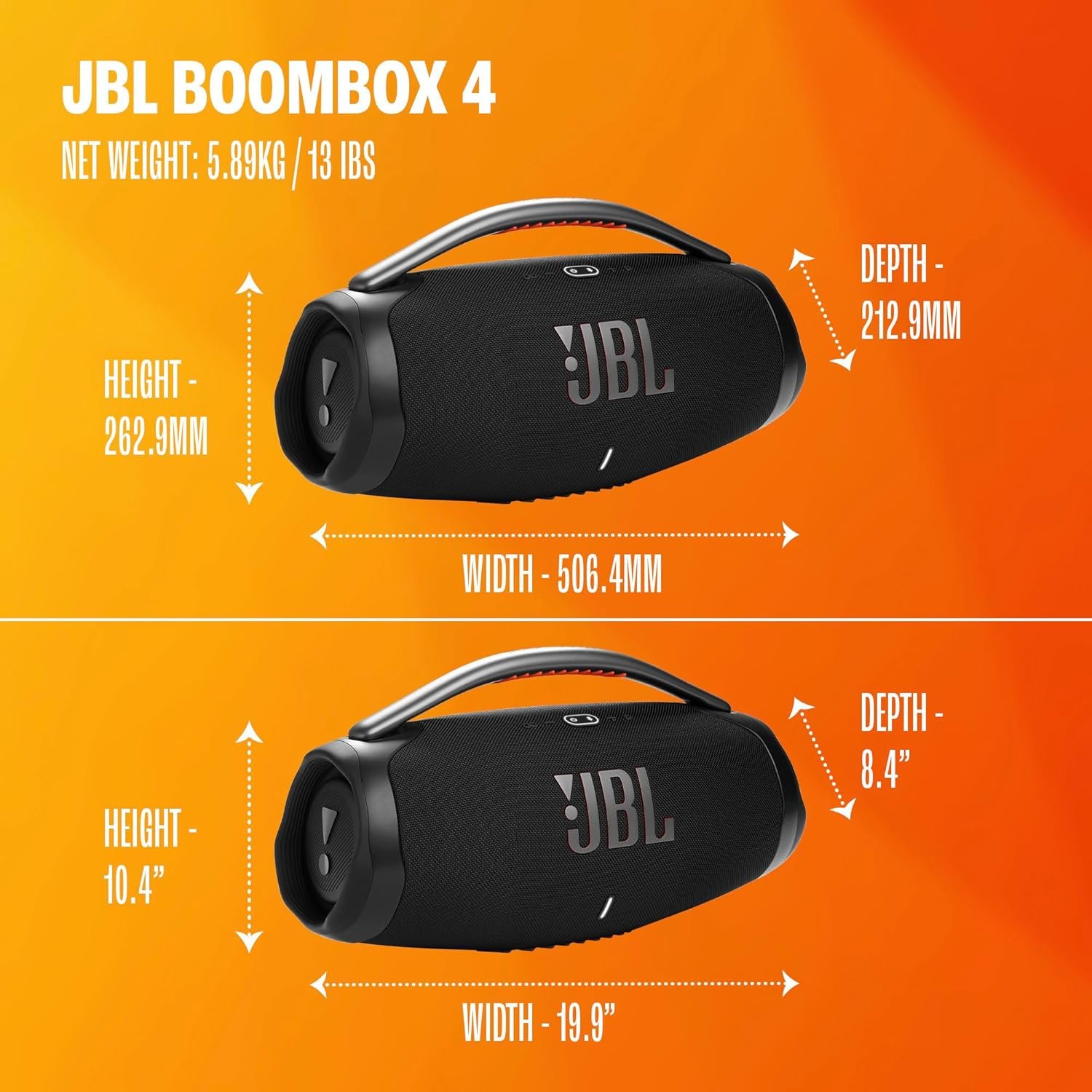 JBL Boombox 4 - Most Powerful Portable Waterproof Speaker with Massive Pro Sound, Up to 34 Hours of Playtime, & Multi-Speaker Connection by Auracast™ (Black) - Image 5