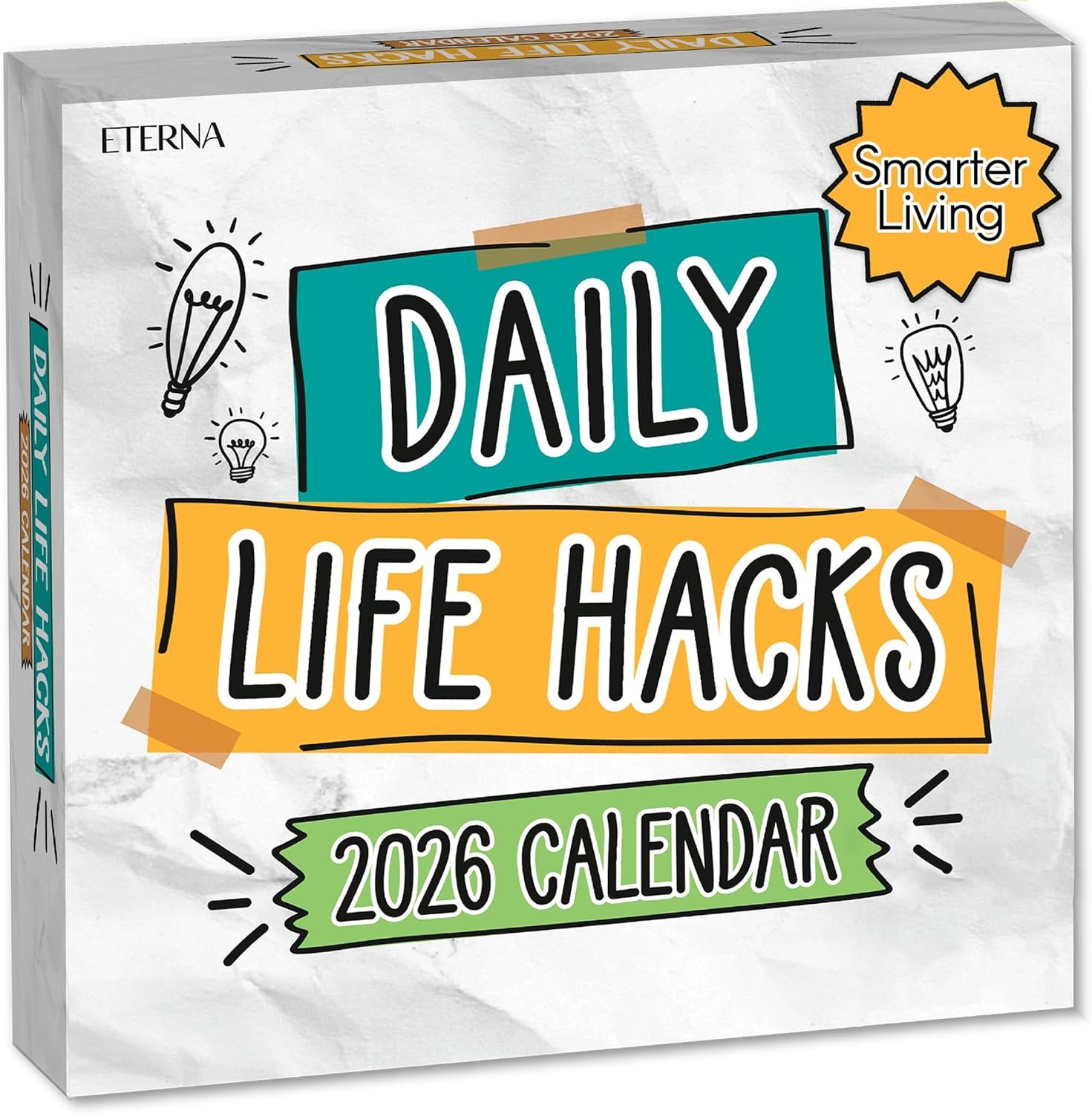 2026 Daily Life Hacks Desktop Calendar | Day To Day Tear Off Calendar with 365 Interesting Hacks & Facts for Everyday of the Year, Fun Box Calendar Gift For Men or Women, Christmas Stocking Stuffer Gift for Home or Office