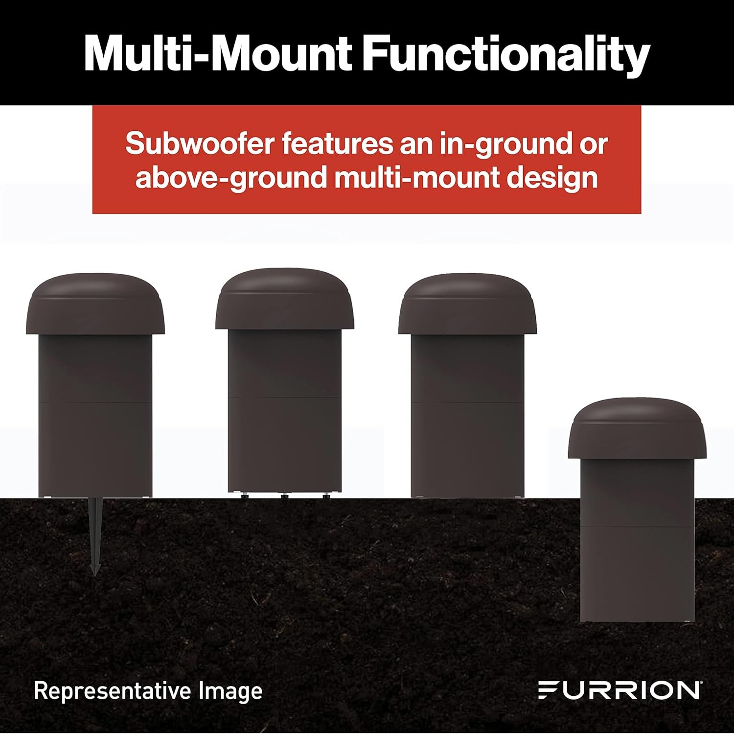 Furrion Aurora Veranda Series Outdoor Landscape Speaker System - Waterproof 4.1 Channel with 4” 100W Satellite Speakers and 10” 150w Subwoofer- for Patios, Decks and Gardens - Image 7