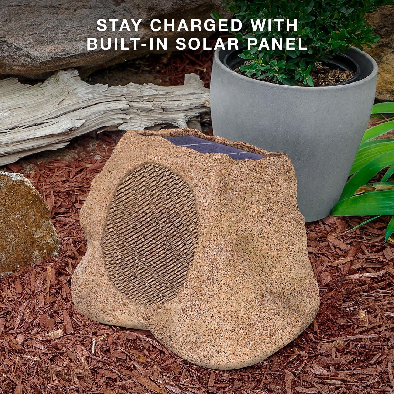 Victrola Rock Speaker Connect, Stone, Wireless Outdoor with Bluetooth 5.3, 22-Hour Battery Life, with Solar Charging, Link Up to 20 Rock Speakers, IP65 Water & Dust Resistant - Image 5