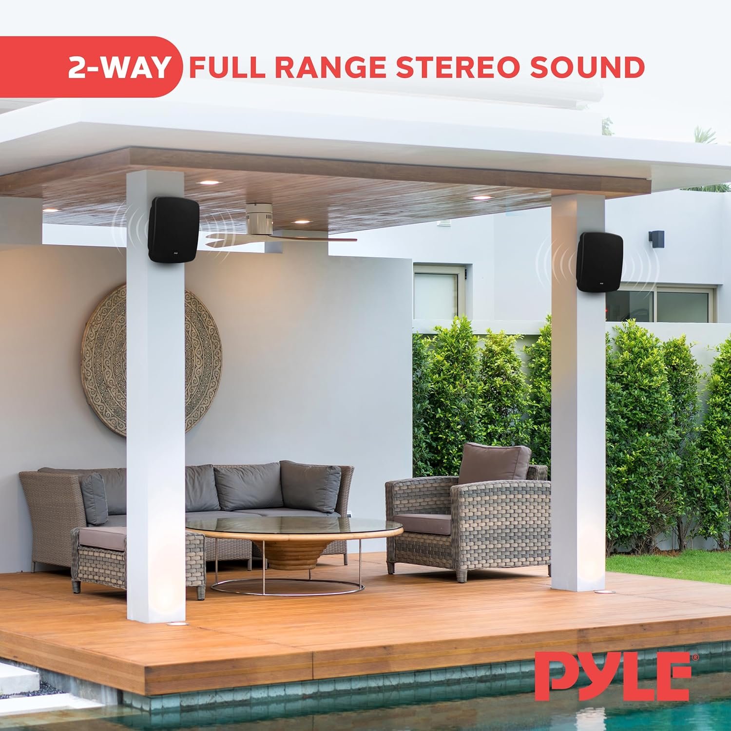 Pyle Waterproof & Bluetooth Indoor /Outdoor Speaker System, Black, 5.25" 600 Watt - Image 6