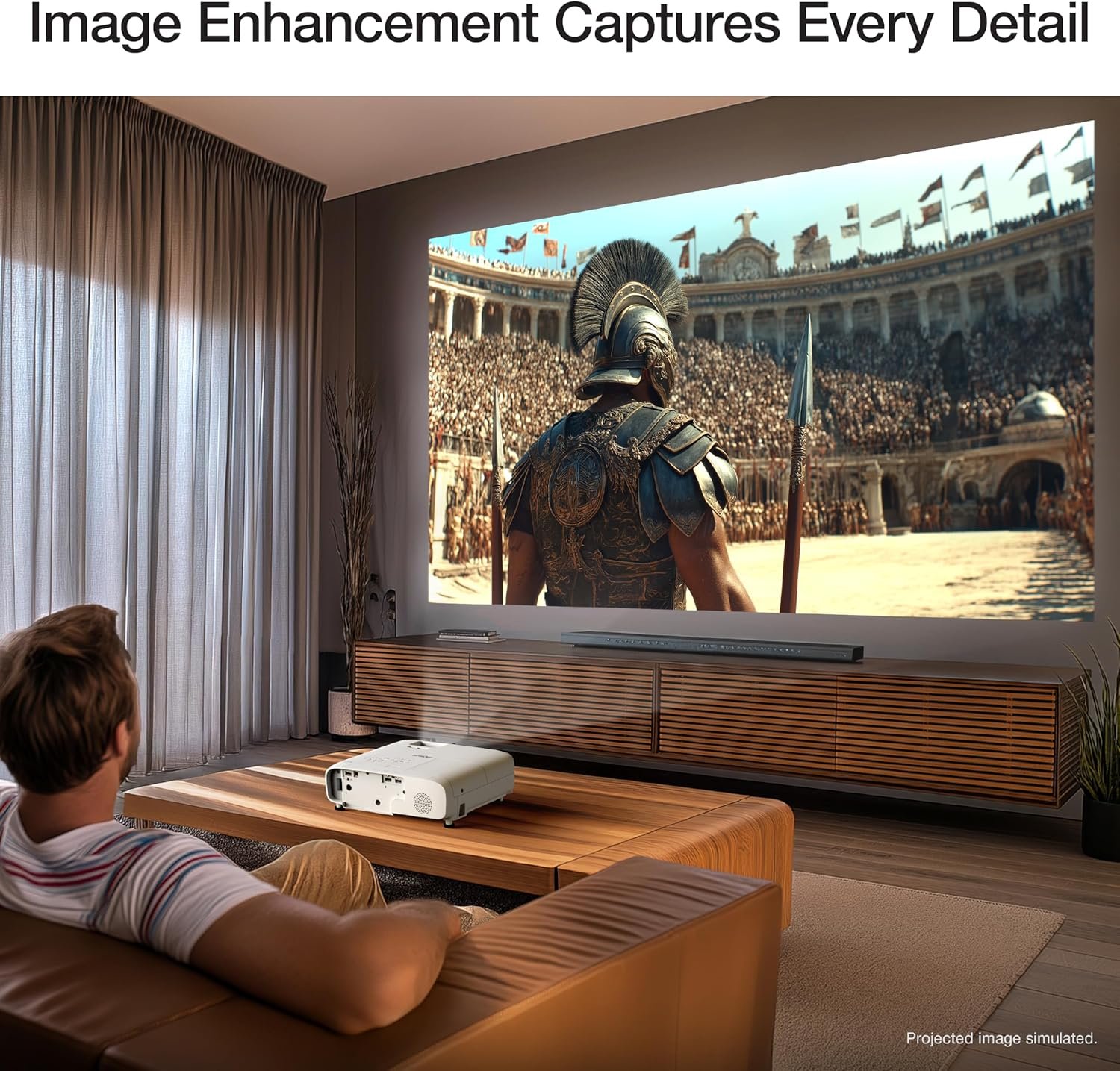 Epson Home Cinema 980 3-Chip 3LCD 1080p Projector 4,000 Lumens Color and White Brightness, Streaming/Gaming/ Media Room, Built-In Speaker, Auto Picture Skew, 16000:1 Contrast, 2 HDMI Ports - Image 4