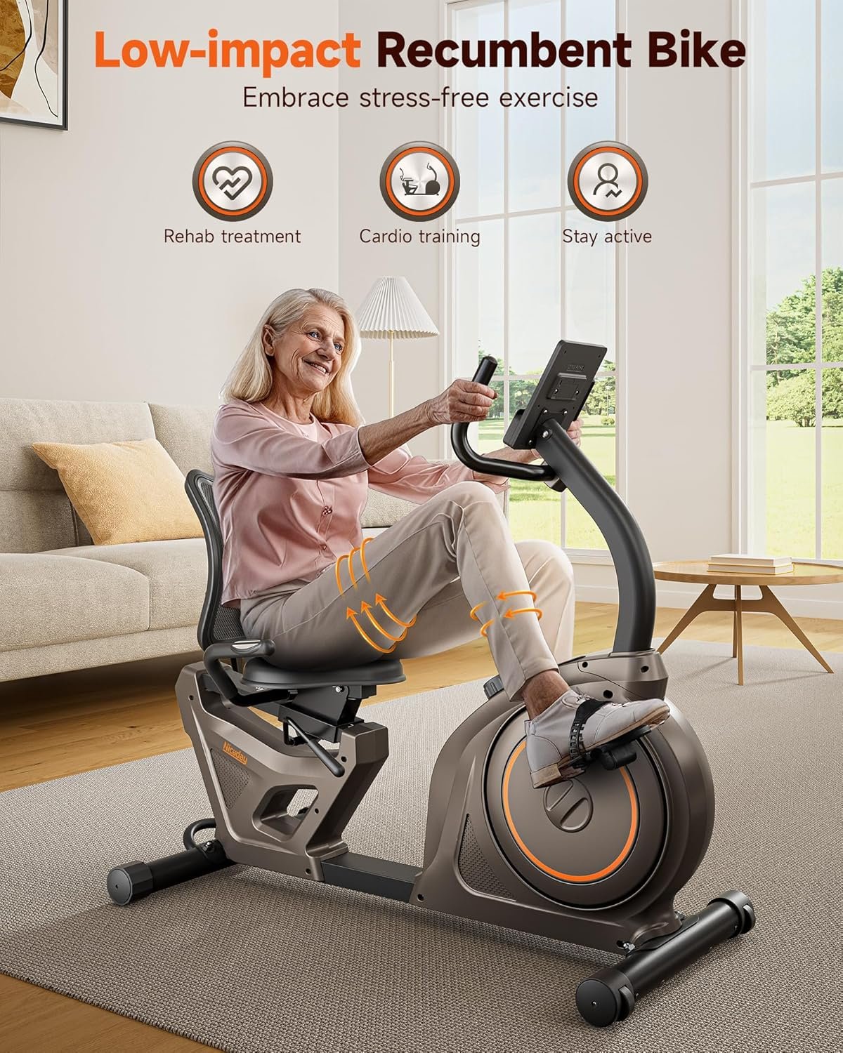 Niceday Recumbent Exercise Bike, Indoor Recumbent Exercise Bike for Home with 400LBS Capacity, High-end Stationary Bike with Smart Bluetooth - Image 2
