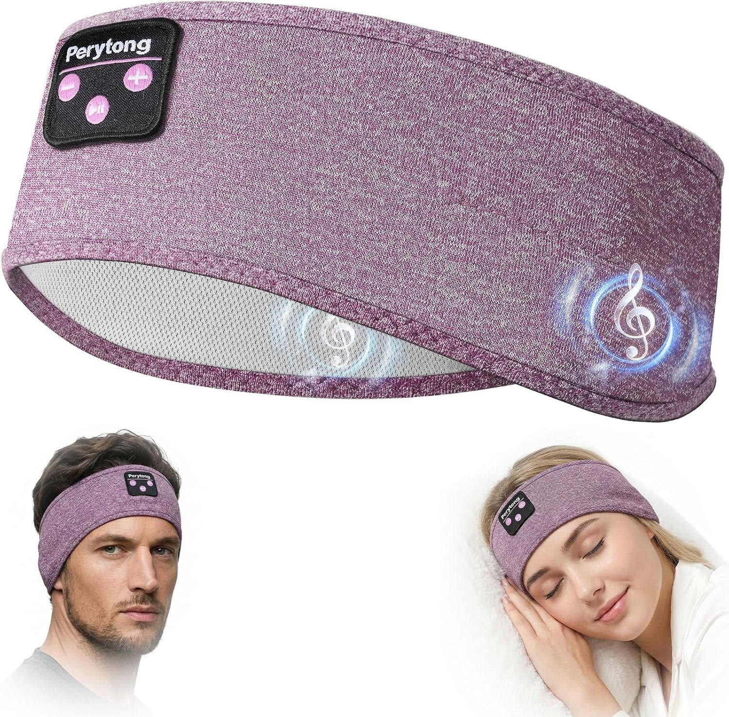 Perytong Sleep Headphones Bluetooth 5.4 Headband, Wireless Headband Headphones for Sleeping, Running, Yoga, Fitness, Travel, Meditation, Suitable for Side Sleepers, Gift for Men Women, Tech Gadgets