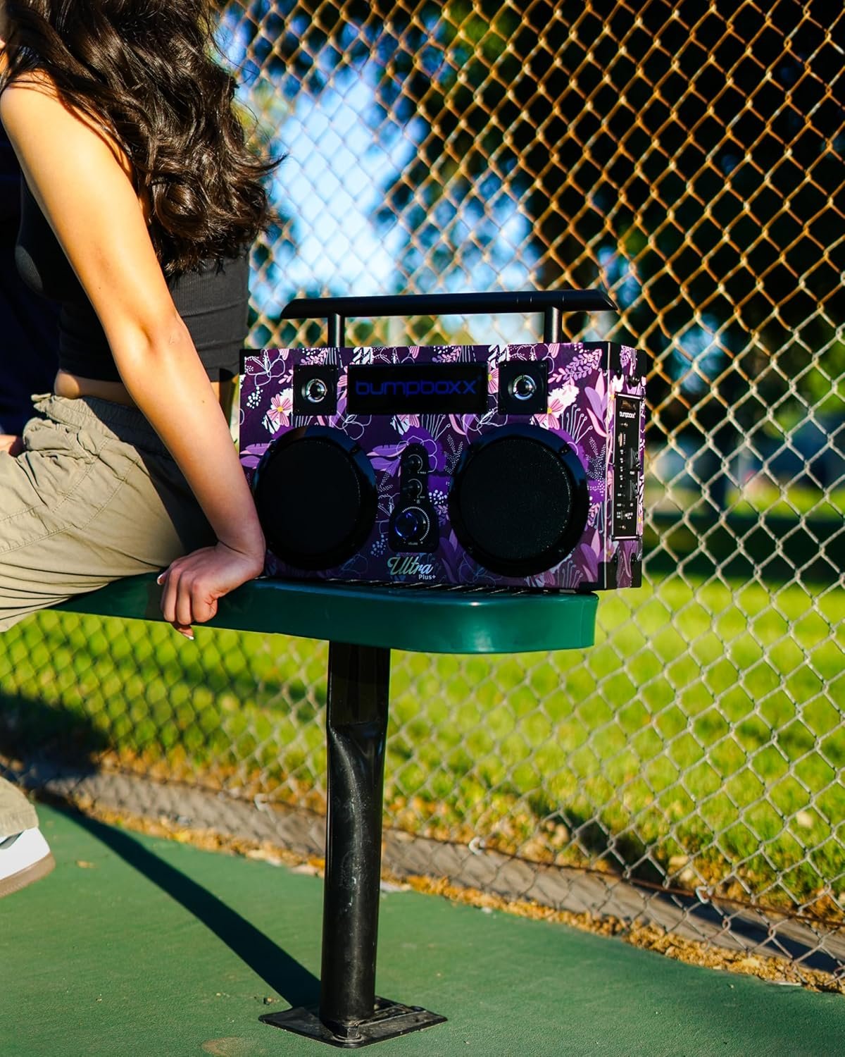 Bumpboxx Bluetooth Boombox Ultra Plus | Retro Boombox with Bluetooth Speaker | Includes Rechargeable Lithium Battery, Carrying Strap & Mic | Easy to Carry | NYC Graffiti - Image 7