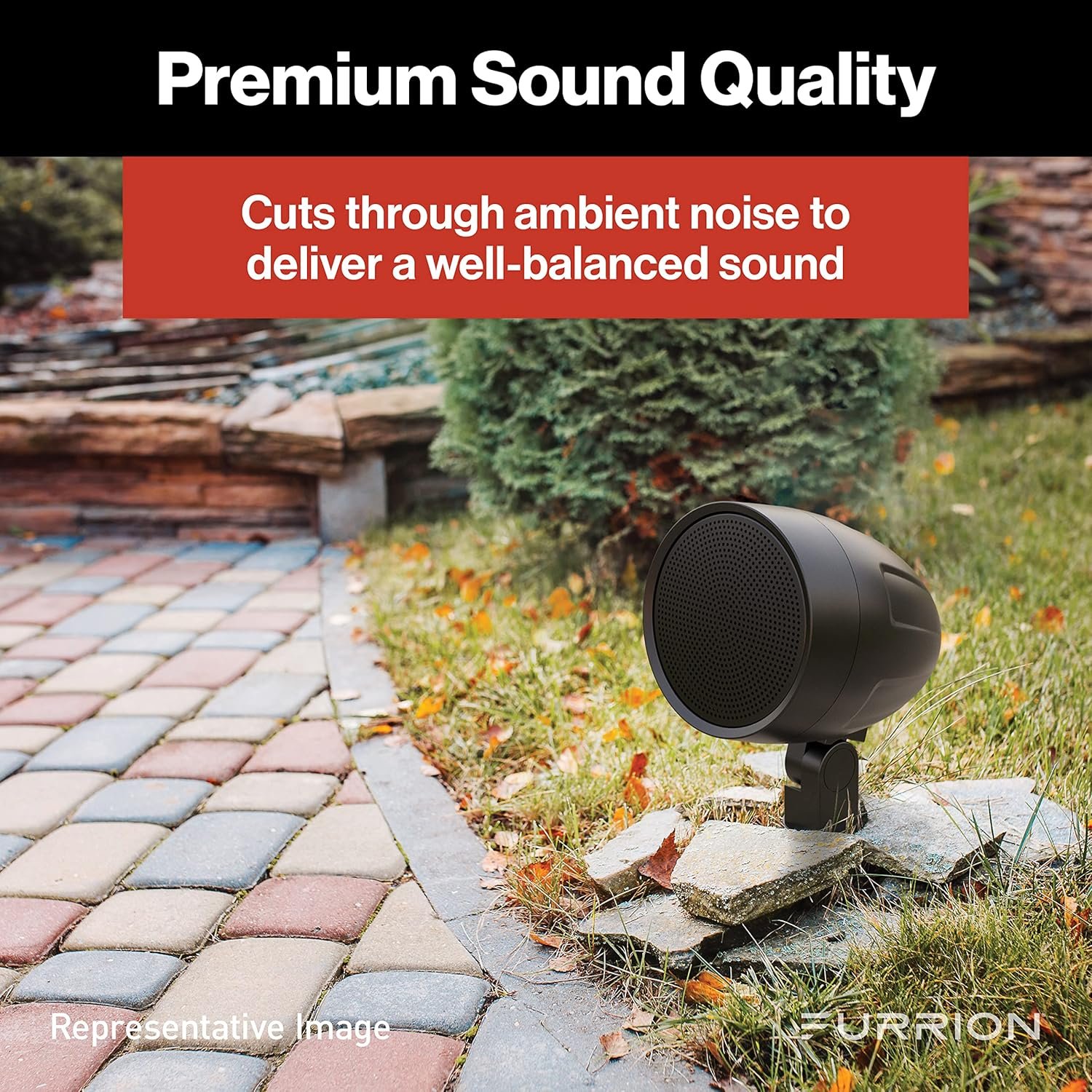 Furrion Aurora Veranda Series Outdoor Landscape Speaker System - Waterproof 4.1 Channel with 4” 100W Satellite Speakers and 10” 150w Subwoofer- for Patios, Decks and Gardens - Image 5