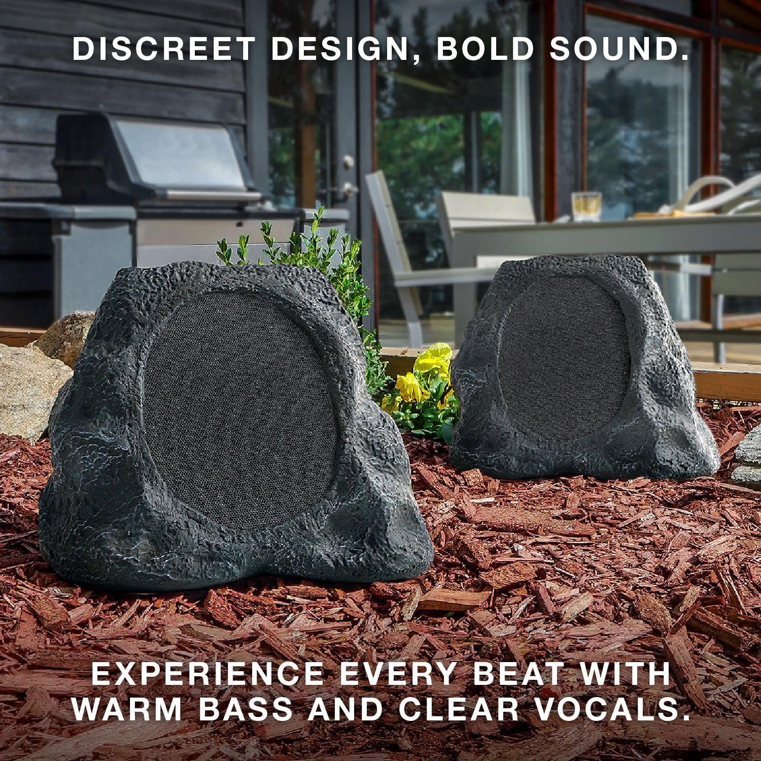 Victrola Rock Speaker Connect, Stone, Wireless Outdoor with Bluetooth 5.3, 22-Hour Battery Life, with Solar Charging, Link Up to 20 Rock Speakers, IP65 Water & Dust Resistant - Image 7
