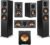 Klipsch Reference 5.1 Home Theater Pack with 2X R-620F Floorstanding Speaker, 12SW Subwoofer, 52C Center Channel and -41M Bookshelf, Black