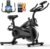 Exercise Bike,Brake Pad Stationary Bike for Home with 0-100 Resistance & App, Silent Belt Drive Stationary Workout Bike for Home with Comfort Seat, Low Noise Indoor Cycling Bike with Heart Rate / Tablet & Bottle Holder, 300 LBS Capacity