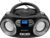 MEGATEK Portable CD Player Boombox with FM Radio, Bluetooth, USB Port, AUX Input, and Headphone Jack – CD-R/CD-RW/MP3-CD Compatible, Clear Stereo Sound, Backlit LCD Display – Black