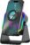 Wireless Induction Speaker 5-in-1 Bluetooth Speaker with Phone Stand,Stereo Sound, 3500mAh Rechargeable, 8 RGB Ambient Light, 360° Adjustable Holder for iPhone/Android/iPad,Gifts for Men Women (Black)