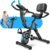 Foldable Exercise Bike, Multifunctional Indoor Stationary Bikes for Home with 8-Level Magnetic Resistance, Quiet Workout Bike with Arm Resistance Bands, LCD Monitor, 300LBS Capacity