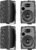 6.5 Inch Max 800W Outdoor Bluetooth Speakers Waterproof Wired with Multifunctional Amplifier Wall Mount Outdoor Speaker System for Patio Garden Poolside Home(4 Speakers,Black)