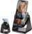 Wireless Induction Speaker, Phone Stand with Bluetooth Speaker Amplifier, Stereo Sound, RGB Ambient Light, 360° Adjustable Phone Holder Compatible with iPhone/iPad/Android/Samsung Galaxy-Black