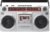 RIPTUNES Boombox Radio Cassette Player Recorder, AM/FM -SW1/SW2 Radio, Wireless Streaming, USB/Micro SD Slots, Aux in, Headphone Jack, Convert Cassettes to USB/SD, Classic 80s Style Retro, Silver