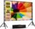 TOWOND Projector Screen and Stand, 120 inch Outdoor Projection Screen, Portable 16:9 4K HD Rear Front Movie Screen with Carry Bag Wrinkle-Free Design for Home Theater Backyard Cinema