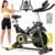 pooboo Exercise Bike,Stationary Bike for Home with Exclusive App,Indoor Low Noise Magnetic Cycling Bike with 350 lb Weight Capacity,Tablet Mount,LED Calorie Display and Fitness Courses for Weight Loss