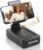 JTEMAN Cell Phone Stand with Bluetooth Speaker, HD Stereo Sound & Anti-Slip Base, Foldable Adjustable Desktop Phone Holder for Home Office, Cool Tech Gadgets Birthday Gifts for Men Women (Black)
