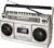 Retro Classic 80s Style Portable Boombox with Cassette Player Recorder, AM/FM/SW1/SW2 Radio, Bluetooth, USB/Micro SD Slots, Headphone Jack, 24W Dual Full-Range High Bass Speakers