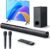 Soundbar with Subwoofer for TV, Home Theater Bluetooth 5.3 Speaker System with 2 Wireless Karaoke Microphones, Surround Sound Audio with HDMI ARC, Optical, AUX, USB for Movie, Music, Family Party